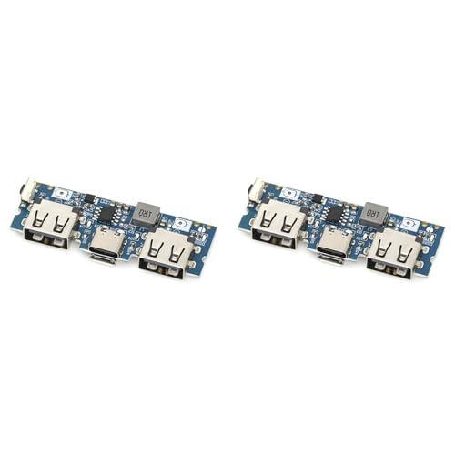 Tuesoa 2X Micro-USB/Typ-C 5V 2,4A Dual USB 18650 Boost Batterieladegerät Board Mobile Power Bank Zubehör für Telefon-DIY A von Tuesoa
