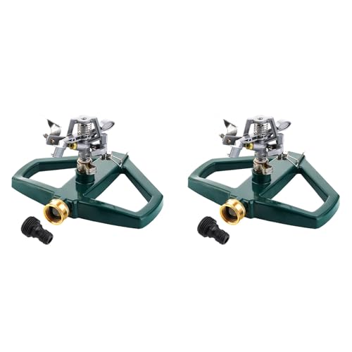 Tuesoa 2X Sprinkler für, Rasensprinkler, Verstellbarer Sprinklerkopf Aus Zinklegierung, Automatisch Rotierender Sprinkler für Rasen, Garten Tuesoa 2X Sprinkler für, Rasensprinkler, Verstellbarer Sprinklerkopf Aus Zinklegierung, Automatisch Rotierender Sprinkler für Rasen, Garten von Tuesoa