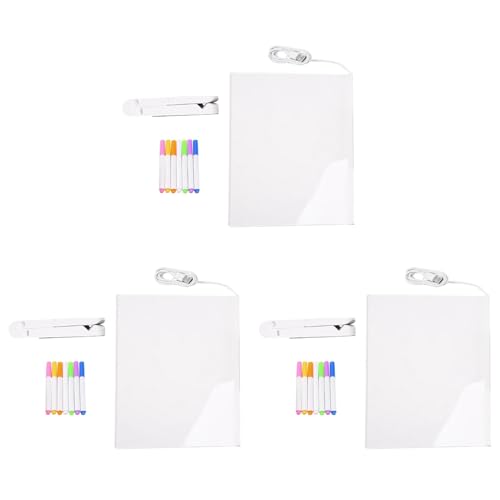 Tuesoa 3X LED-Notiztafel, Leuchtende Acryl-Nachrichtenmarkierungstafel mit Licht, Beleuchtete Weiße Tafel mit Notizen (11,8 X 7,9) von Tuesoa