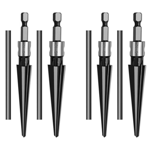 Tuesoa 4-Teiliger Hand-/Bohrer, Konische Reibahle für 2 Zwecke, Sechskant-Reibahle mit 6 Schlitzen, 5-16 mm/3-13 mm, Konisch Tuesoa 4-Teiliger Hand-/Bohrer, Konische Reibahle für 2 Zwecke, Sechskant-Reibahle mit 6 Schlitzen, 5-16 mm/3-13 mm, Konisch von Tuesoa