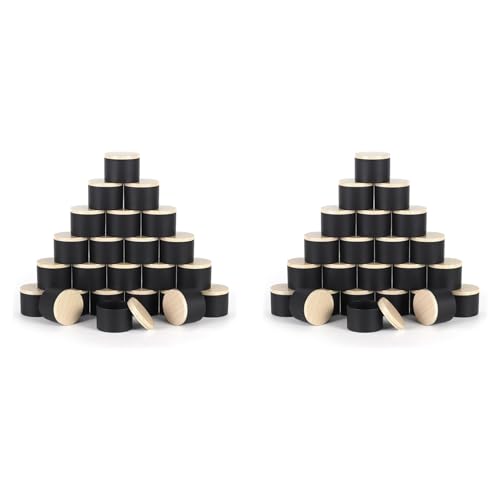 Tuesoa 48Er-Pack Schwarze 4-Unzen-Kerzendosen mit Deckel, 4-Unzen-KerzengläSer Zur Herstellung Von Kerzen im GroßEn Mengen von Tuesoa