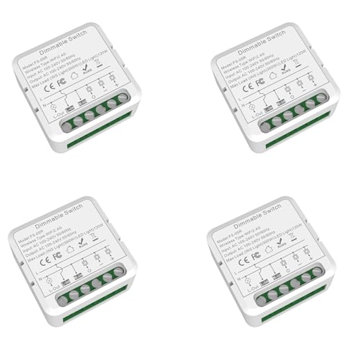 Tuesoa 4X Tuya WiFi Smart Dimmer-Schaltermodul Unterstützt die 2-Wege-Steuerung Von LED-Leuchten, Dimmbarer Schalter, Funktioniert mit Home Tuesoa 4X Tuya WiFi Smart Dimmer-Schaltermodul Unterstützt die 2-Wege-Steuerung Von LED-Leuchten, Dimmbarer Schalter, Funktioniert mit Home von Tuesoa