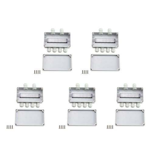 Tuesoa 5X Wasserdichte IP66-Anschlussdose 2 im 4 Out, Wasserdichte Elektrodose für Kabel mit Einem Durchmesser Von 4-8 mm von Tuesoa