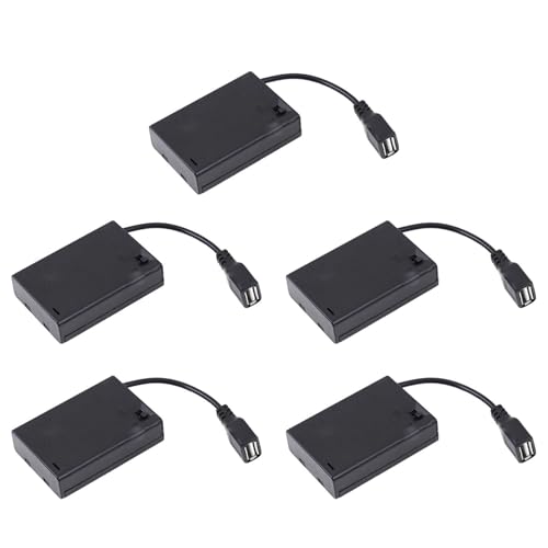 Tuesoa 5für 3XAA-Batteriegehäuse mit Abdeckung und Schalter, Verbunden mit USB-Buchse, USB-Buchse, Batteriehalter von Tuesoa