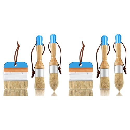 Tuesoa 6 Stück Kreide- und Wachspinsel, Ovaler Pinsel für Acrylmalerei, Borsten-Schablonenpinsel für Holzmöbel, Heimdekoration Tuesoa 6 Stück Kreide- und Wachspinsel, Ovaler Pinsel für Acrylmalerei, Borsten-Schablonenpinsel für Holzmöbel, Heimdekoration von Tuesoa