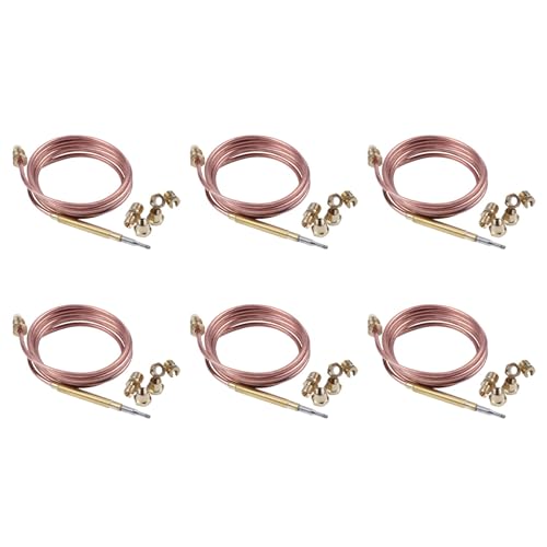 Tuesoa 6Stück 1500 mm Gas Herd Universal Thermoelement Kit M6X0.75 mit ÜBerlauf Mutter (FüNf) Thermoelement von Tuesoa