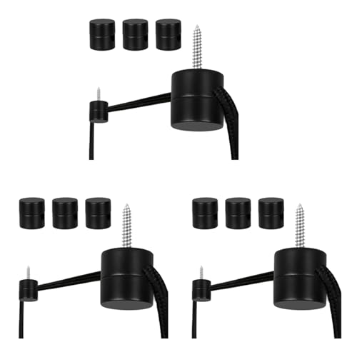 Tuesoa 9er-Pack Deckenhaken für Deckenleuchten, Pendelleuchtenhaken für Deckenlampen, Deckenhaken, DIY-Lampe Schwarz von Tuesoa