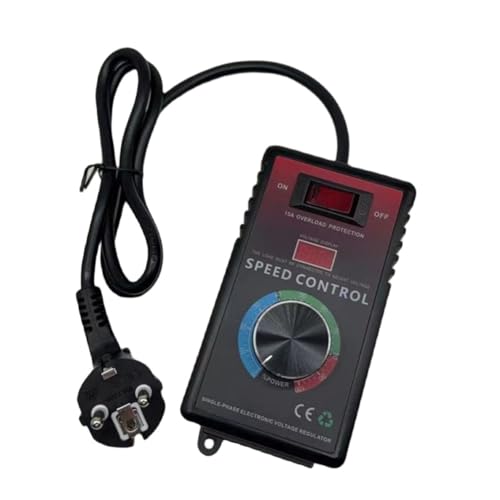Tuesoa AC-Motordrehzahlregler, 220 V, 15 A, 4000 W, Drehzahlregler mit Variabler Drehzahl, Lüfterdrehzahlregler mit 3 Geschwindigkeitsstufen, EU-Stecker Tuesoa AC-Motordrehzahlregler, 220 V, 15 A, 4000 W, Drehzahlregler mit Variabler Drehzahl, Lüfterdrehzahlregler mit 3 Geschwindigkeitsstufen, EU-Stecker von Tuesoa