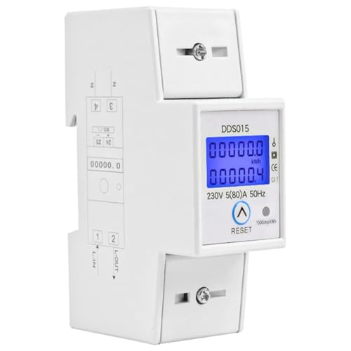 Tuesoa Digitaler Energiezähler für Einphasenstrom 5-80A 230V 50Hz Energiezähler DDS015 35mm DIN-Schienenmontage mit Klarer Display-Hintergrundbeleuchtung Tuesoa Digitaler Energiezähler für Einphasenstrom 5-80A 230V 50Hz Energiezähler DDS015 35mm DIN-Schienenmontage mit Klarer Display-Hintergrundbeleuchtung von Tuesoa