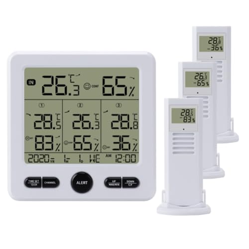 Tuesoa Eine zu Drei Drahtlose Wetterstation mit Farbdisplay, Alarmüberwachung für Den Innen- und Außenbereich, Digitalthermometer und Hygrometer. Tuesoa Eine zu Drei Drahtlose Wetterstation mit Farbdisplay, Alarmüberwachung für Den Innen- und Außenbereich, Digitalthermometer und Hygrometer. von Tuesoa