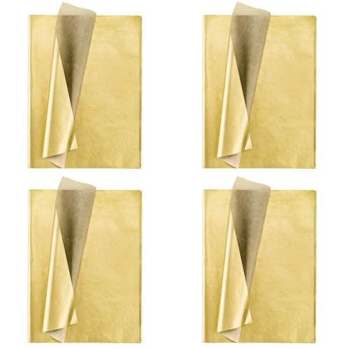 Tuesoa Gold Seiden Papier, 400 Blatt Metallic Verpackung Geschenkpapier für Geburtstag Feier, Jubiläum Valentinstag Geschenk Papier Dekoration Tuesoa Gold Seiden Papier, 400 Blatt Metallic Verpackung Geschenkpapier für Geburtstag Feier, Jubiläum Valentinstag Geschenk Papier Dekoration von Tuesoa