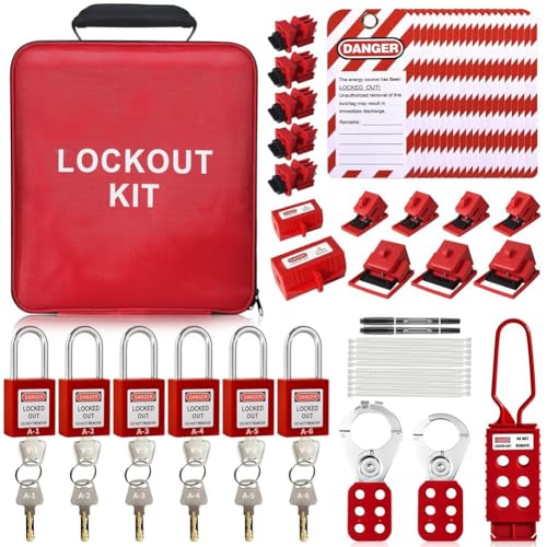 Tuesoa Lock Out Tag Out Kits - Elektrisches Verriegelungs- und Beschilderungskits Industrielles Sperr- und Beschilderungskit von Tuesoa