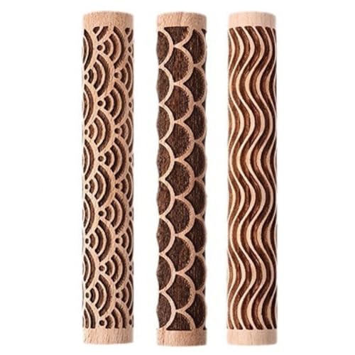 Tuesoa Nudelholz Aus Massivem Buchenholz, Tonwerkzeuge, Holznudelholz, Keksform, Tonnudelholz, Tonpressholz, Druckholz von Tuesoa