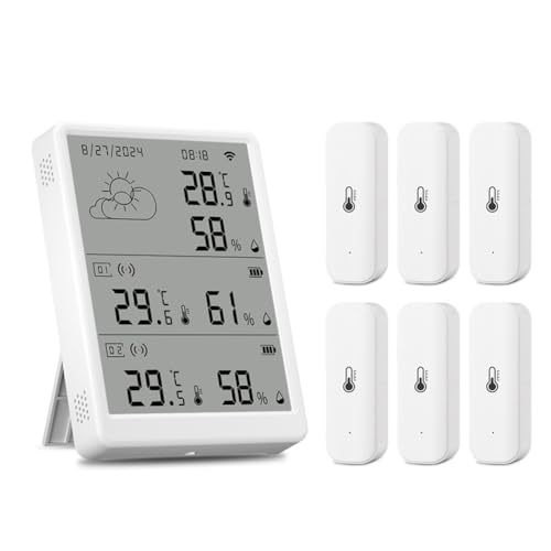 Tuesoa Tuya WIFI Wetterstation Digitales Vorhersage-Display mit 6 WiFi+RF433 Sensoren Thermometer Hygrometer Unterstützt Sprachsteuerung Tuesoa Tuya WIFI Wetterstation Digitales Vorhersage-Display mit 6 WiFi+RF433 Sensoren Thermometer Hygrometer Unterstützt Sprachsteuerung von Tuesoa
