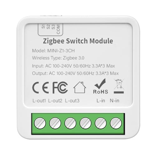 Tuesoa Tuya Zigbee 3 CH DIY Smart Switch 3-Wege-Steuerung Lichtrelais Smart Life Wireless-Fernbedienung Zigbee-Schaltmodul von Tuesoa