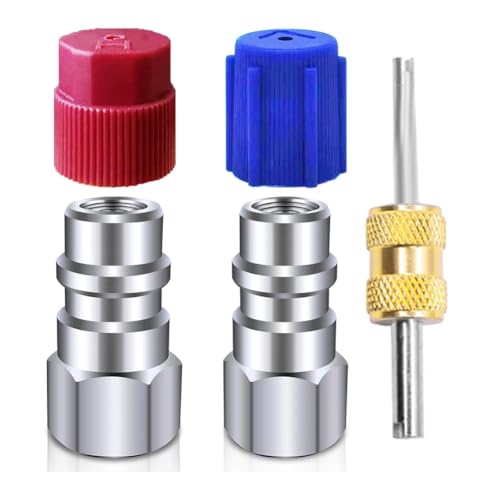 Tuesoa Umrüstsatz Von R12 auf R134a, Adaptersatz für Nachrüst-Klimaanlage, 1/4 Innengewinde, für Auto-Klimaanlagen-Kältemittelsystem von Tuesoa