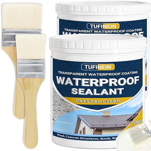 TUFINEIN Transparenter Wasserdichter Beschichtungsmittel, 2KG Innen und Außen Dichtmasse, Leck Universalabdichtung Unsichtbare von Tufinein