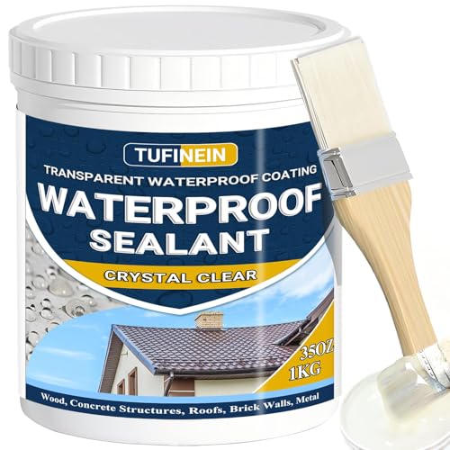 Transparenter Wasserdichter Beschichtungsmittel 1KG, TUFINEIN Wasserdichte Isolier-Dichtstoff-Emulsion Leck Wasserdichter Universalabdichtung Unsichtbare, Innen und Außen Dichtmasse Wasserdicht von Tufinein