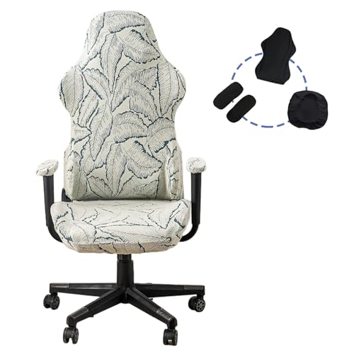 Tufkiss Jacquard Gaming Stuhlhussen 4 StüCk, Gaming Stuhl Bezug Waschbar, Anti-Rutsch, Gamingstuhl-BezüGe FüR Gamning-Stuhl Computerstuhl Drehstuhl(Dark Green) von Tufkiss