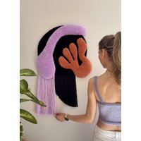 Givola Koral Abstraktes Muster Tufted Wandbehang I 55 X 60 cm Mit Quaste Länge 95 Handgefertigtes Design von TuftArt