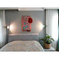 stilvolle Innenausstattung, Vielseitig, Getuftet, Einzigartiger Woll-Wandbehang Für Möbel Und Dekor Als Muttertagsgeschenk von TuftedBluegreenRugs