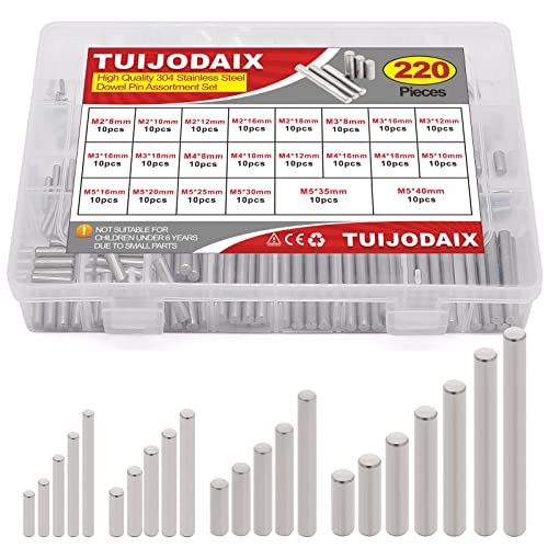 220 Stück 22 Arten M2 M3 M4 M5 304 Edelstahl Dübelbolzen Zylindrische Regalstütze Peg Pin Rod Fast-Elemente Sortiment Kit 220 Stück 22 Arten M2 M3 M4 M5 304 Edelstahl Dübelbolzen Zylindrische Regalstütze Peg Pin Rod Fast-Elemente Sortiment Kit von Tuijodaix