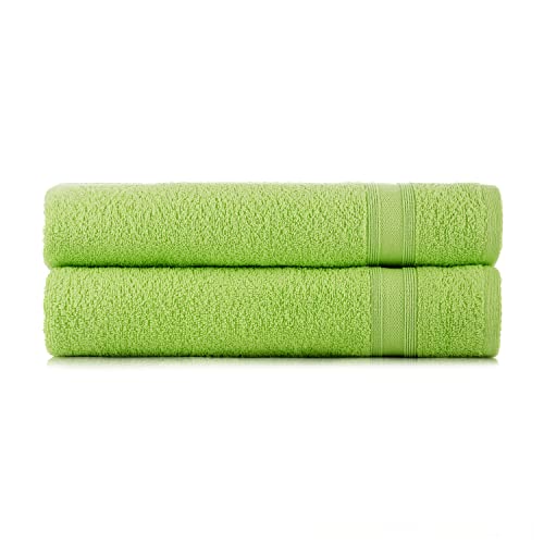 Tuiste Badetücher Apfel Grün |%100 Baumwolle Dushtücher Badetuch Set 2 Teilig | 2X Badetücher Set (70x140) | Weich und Saugstark | Farbe : Apfel Grün von Tuiste