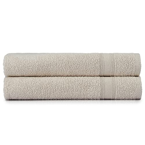 Tuiste Badetücher Beige Sand Creme |%100 Baumwolle Dushtücher Badetuch Set 2 Teilig | 2X Badetücher Set (70x140) | Weich und Saugstark | Farbe : Beige von Tuiste