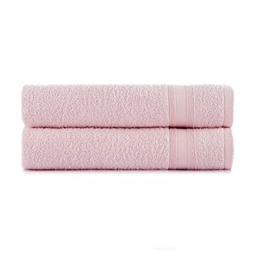 Tuiste Badetücher Hellrosa |%100 Baumwolle Dushtücher Badetuch Set 2 Teilig | 2X Badetücher Set (70x140) | Weich und Saugstark | Farbe : Hellrosa von Tuiste