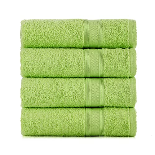 Tuiste Handtücher Apfel Grün |%100 Baumwolle Handtuch 4 Teilig (50x90) | Weich und Saugstark | Farbe : Apfelgrün von Tuiste