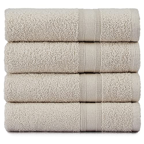 Tuiste Handtücher Beige Sandbeige Creme |%100 Baumwolle Handtuch 4 Teilig (50x90) | Weich und Saugstark | Farbe : Beige von Tuiste