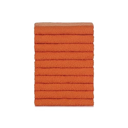 Tuiste Handtücher Set Anthrazit Grau |%100 Baumwolle Handtuch Set 8 Teilig | 2X Badetücher Set, 4X Handtücher, 2X Gästetücher | Weich und Saugstark | Farbe : Anthrazit Grau (10 Gästetücher, Orange) von Tuiste