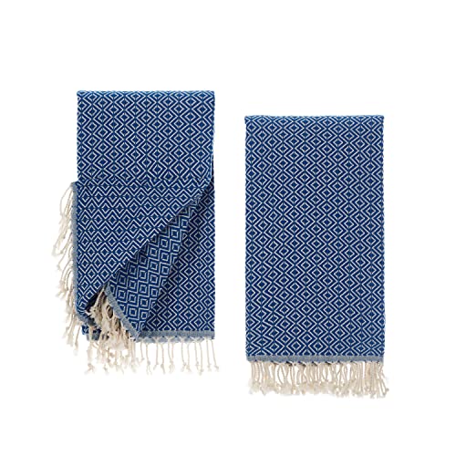 Tuiste Saunatuch Blau 2er Pack, Saunakilt Damen und Herren, Strandtuch, Saunahandtuch, Picknickdecke, Hamamtuch%100 Baumwolle, Strandtücher, Strandhandtuch XXL, Badehandtuch 100x180 von Tuiste