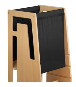 Tuki Entdeckertuch Schwarz - Rausfallschutz für Tuki Lernturm | Original Schweizer Design, 100% Baumwolle, Ab 9 Monaten, Bis 60°C waschbar von Tuki