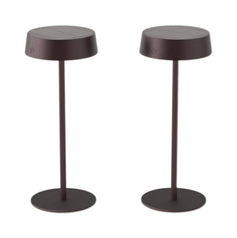 Tukrool Außen-Tischleuchte Solar-Farbtemperatur dimmbare Schreibtischlampe, 3CCT, 125 Lumen, Memory-Funktion, wasserdicht IP65 (braun) von Tukrool
