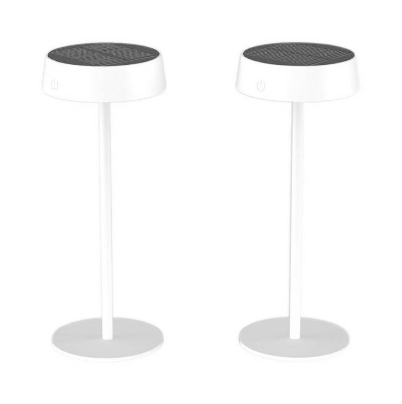 Tukrool Außen-Tischleuchte Solar-Farbtemperatur dimmbare Schreibtischlampe, 3CCT, 125 Lumen, Memory-Funktion, wasserdicht IP65 (weiß) von Tukrool