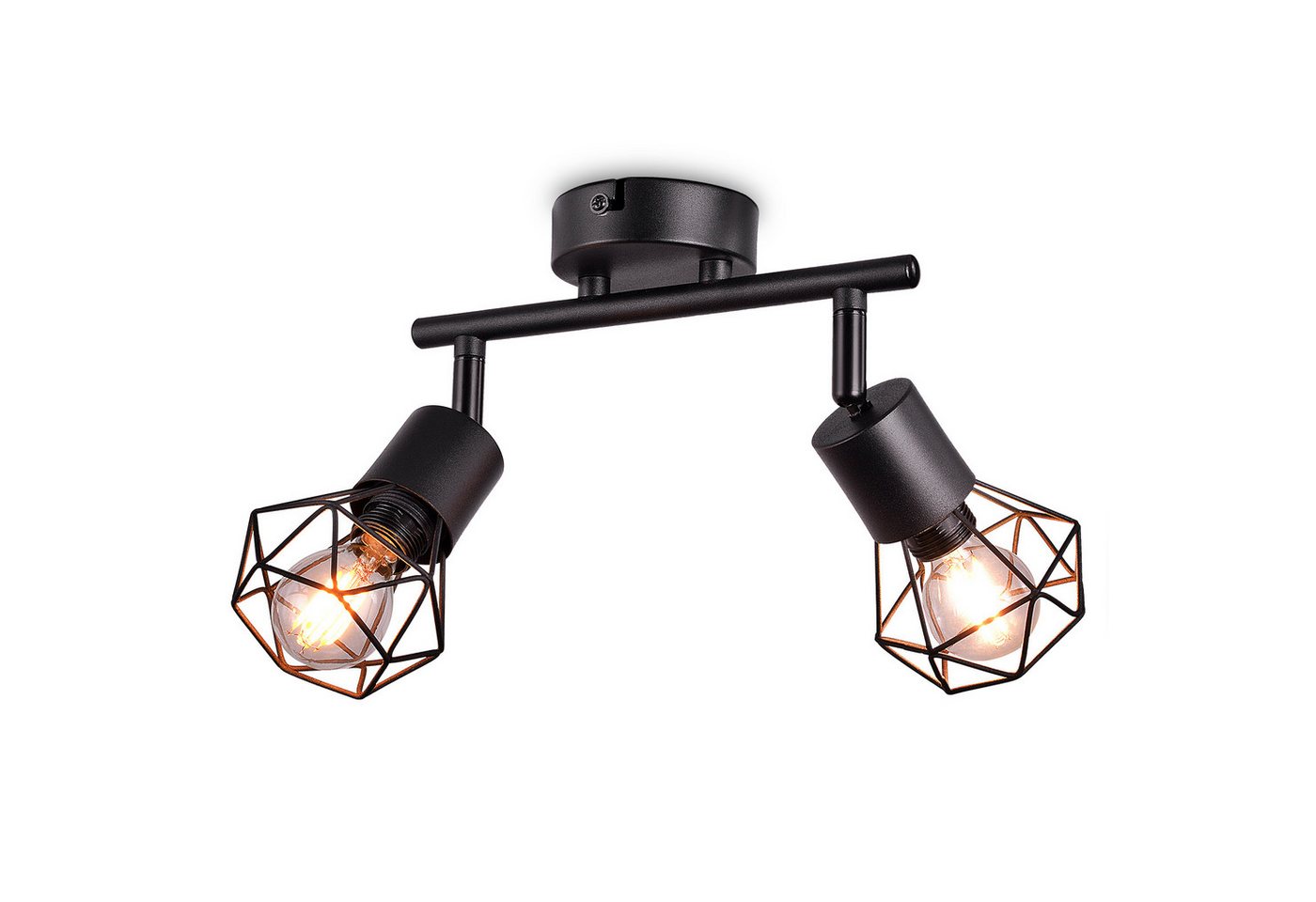 Tukrool Deckenstrahler Deckenleuchte Schwarz 1-4 Flammig -Deckenspots Schwenkbar 90°/350°, ohne Leuchtmittel, Tageslichtweiß, Warmweß, E14 ohne Leuchtmittel für Wohnzimmer Schlafzimmer Café von Tukrool