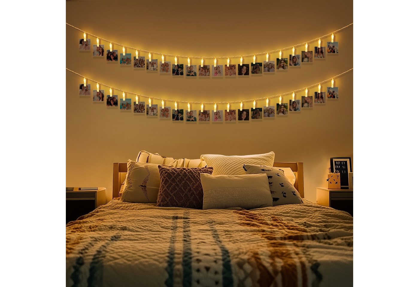 Tukrool LED-Lichterkette LED Fotoclips Lichterkette,40 Fotoclip-LEDs, 5m/Warmweiße LED Tukrool LED-Lichterkette LED Fotoclips Lichterkette,40 Fotoclip-LEDs, 5m/Warmweiße LED von Tukrool