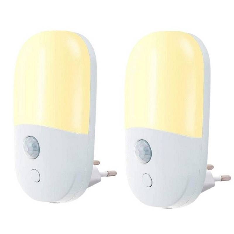 Tukrool LED Nachtlicht Nachtlicht steckdosen mit Bewegungsmelder 2 Stück, warmweiß, Helligkeit einstellbar,Treppe,Schlafzimmer,Kinderzimmer von Tukrool
