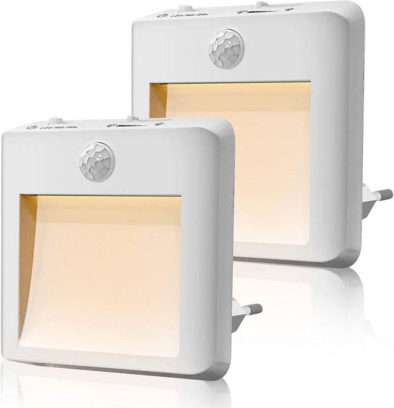 Tukrool LED Nachtlicht 2er-Pack Nachtlicht mit Bewegungsmelder, dimmbares Positionslicht, Helligkeitssensor, warmweiß 2700k von Tukrool