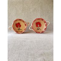 Handgemachte Keramik Schale Set | 2 Stück Handbemalte Handgemachter Teller Geschenk von TulayBingolCeramics
