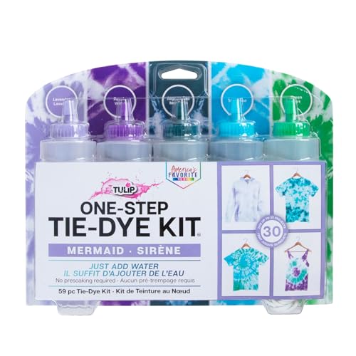Tulip One-Step Tie-Dye Kit Tulip Fabric Dye 37934 Fdy Lg Mermaid 5-Color 118.4 g Kit, Baumwolle, Kunststoff, Gummi, Wolle, Meerjungfrau von Tulip One-Step Tie-Dye Kit