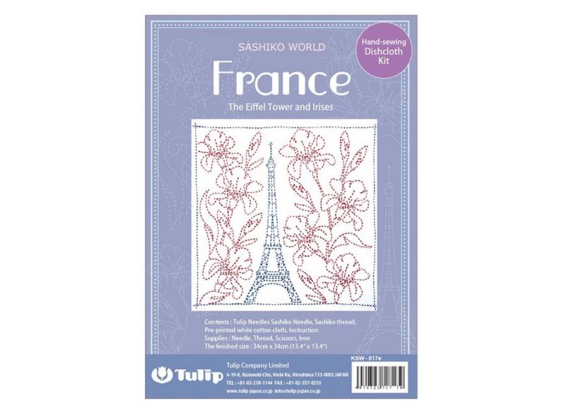 Tulip Stricknadeln Sashiko World France Eiffelturm 34x34 cm von Tulip