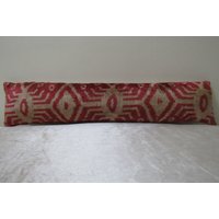 Kostenloser Versand, 26 Zoll X 6 Zoll, Seidensamt Ikat Kissen, Hand Loom Made Kissenbezug, Lendenseide Samt von TulipRug