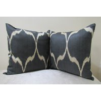 Versandkostenfrei, 18 Zollx18 Zoll Seide Ikat Kissen, Hand Webstuhl Hergestellte Kissenhülle, Ikat Stoff, Seiden Ikat Bezug, Zwillingsseide Kissen von TulipRug