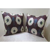 Versandkostenfrei, 20 Zoll X20 Zollsilk Ikat Kissen, Hand Webstuhl Hergestellte Seide Kissenhülle, Ikat Stoff, Seiden Ikat Bezug, Zwillingsseide von TulipRug