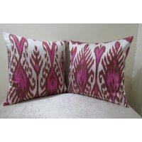 Versandkostenfrei, 20 Zoll X20 Zollsilk Ikat Kissen, Hand Webstuhl Hergestellte Seide Kissenhülle, Ikat Stoff, Seiden Ikat Bezug, Zwillingsseide von TulipRug