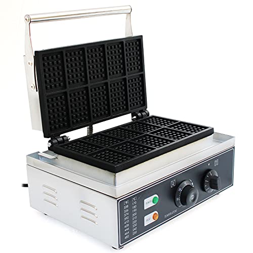 Kommerzielle Waffelmaschine Aus Edelstahl 1550W Profi Waffle Maker Machine, Antihaftpfanne Belgisches Waffeleisen Waffelmaschine, Zeit- Und Temperaturkontrolle von TuliperMood