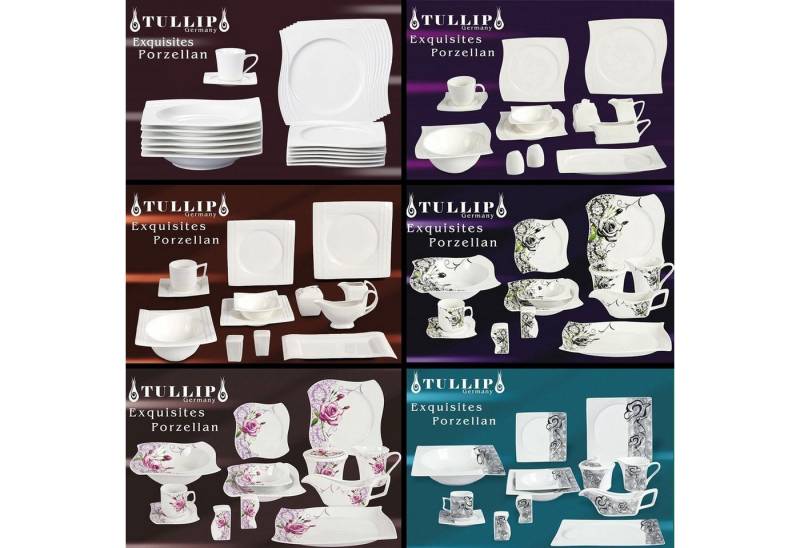 Tullip Kombiservice (30-tlg), 6 Personen, Geschirr-Set, Tafelservice, Designed in Germany von Tullip