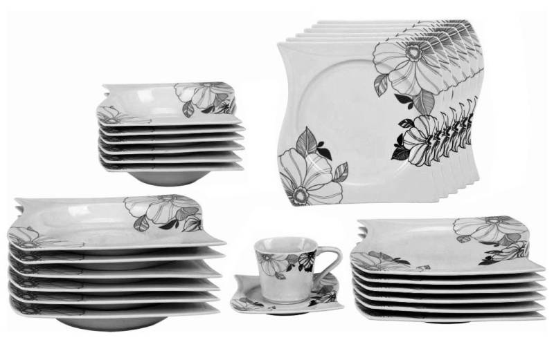 Tullip Kombiservice (36-tlg), 6 Personen, Tafelservice, Kaffeeservice, Designed in Germany von Tullip